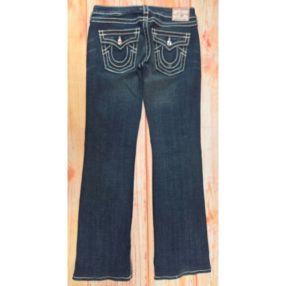 True Religion Disco Becky Big T Womens Bootcut Jeans 28 (31x31) Dark Wash USA - Picture 2 of 10